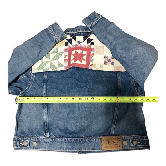 Polo Ralph Lauren Quilted Patchwork Denim Trucker jeans aztec Jacket size Small - Picture 6 of 6